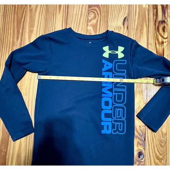 Under Armour Waffle Boy Size 7 Dark Grey All Season Gear Long Sleeve Spell Out - Picture 6 of 16